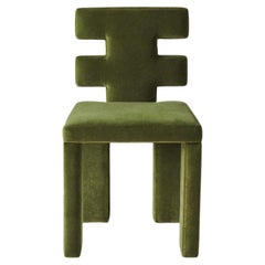 H Chair in Green Velvet