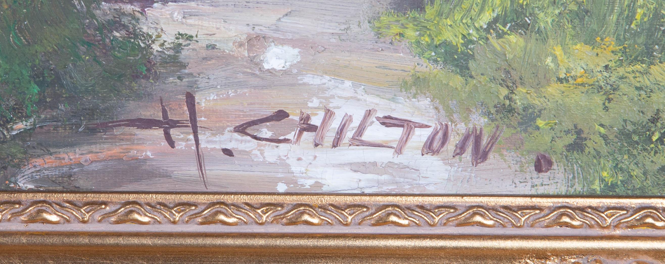 H. Chilton - Contemporary Oil, Small Cottage By a River 3