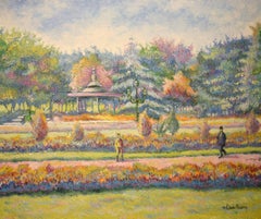 Belle saison au jardin Joudon, huile sur toile de H. Claude Pissarro