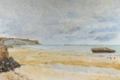 La Plage d'Arromanches, Oil on Canvas by H. Claude Pissarro - seascape