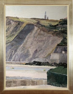 Le Vierge et Monument, Arromanches, Oil on Canvas by Hugues Pissarro dit Pomié