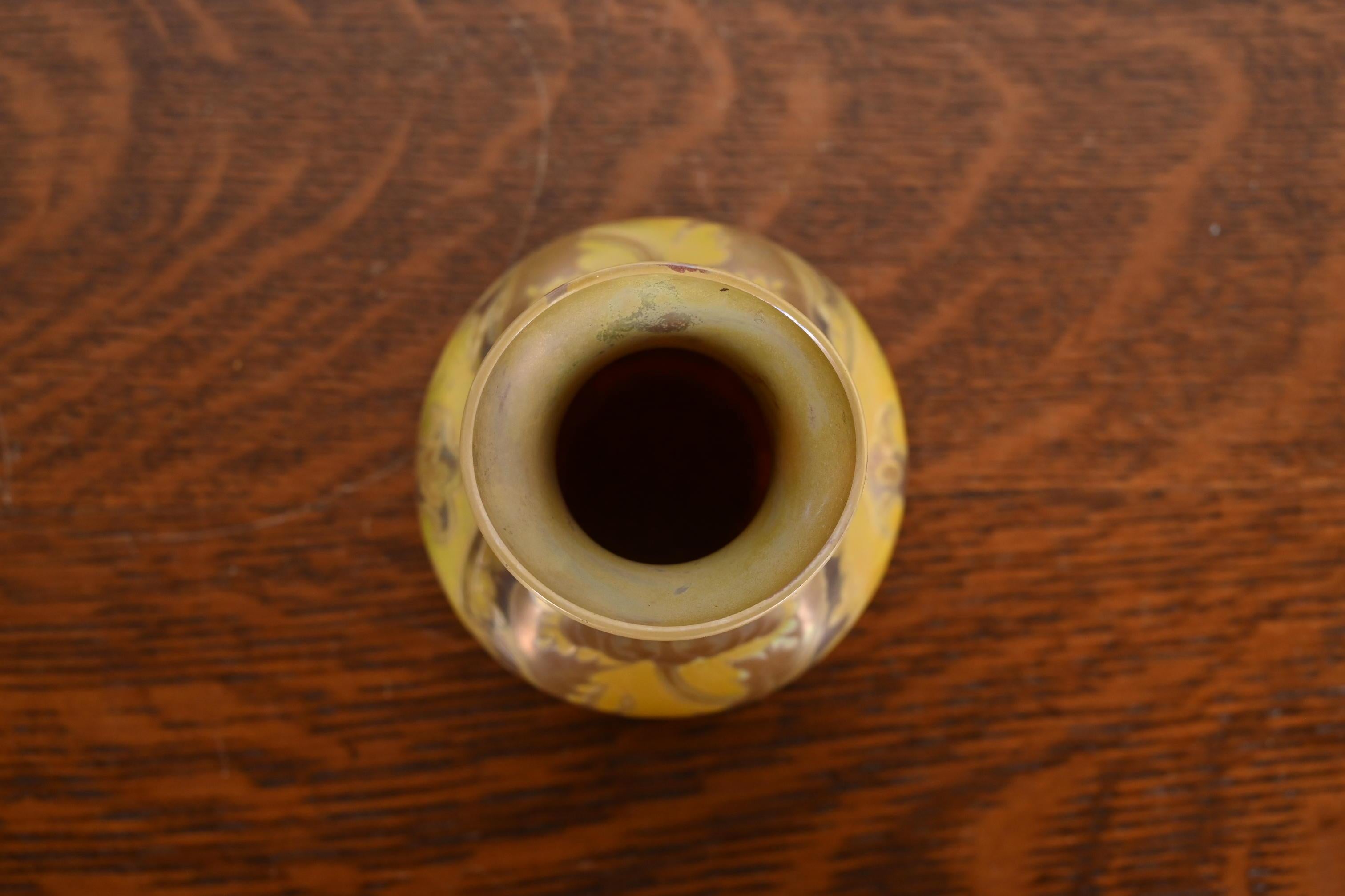 H. Copillet Et Cie Art Nouveau Iridescent Art Glass Bud Vase For Sale 1