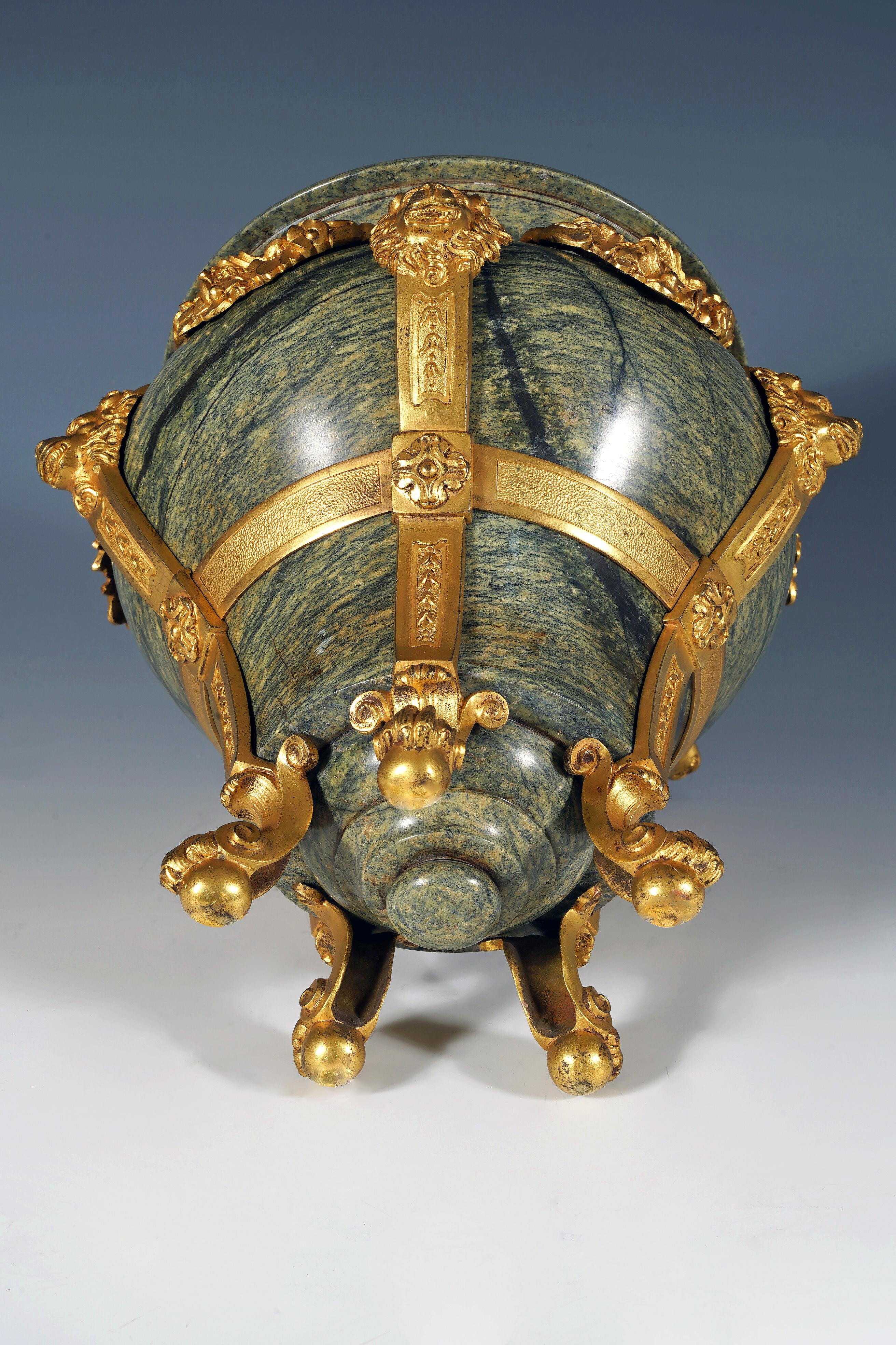 Late 19th Century H. Dasson, Pair of covered Vases « with Lions », France, Circa 1880 For Sale