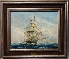 H. De Ruyser Vintage oil painting on canvas, Seascape, Framed