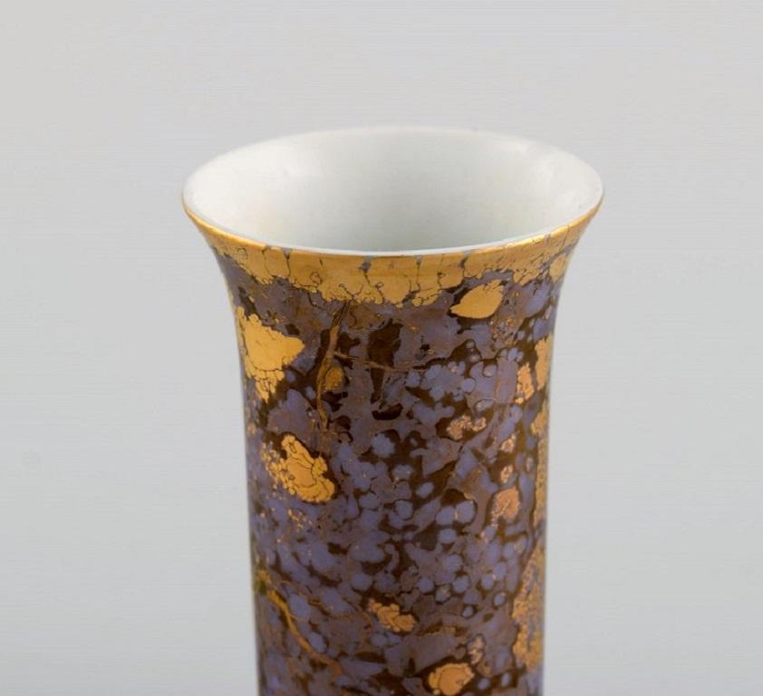 Glazed H. Dresler for Rosenthal, Two Vases in Hand-Painted Porcelain, 1980s