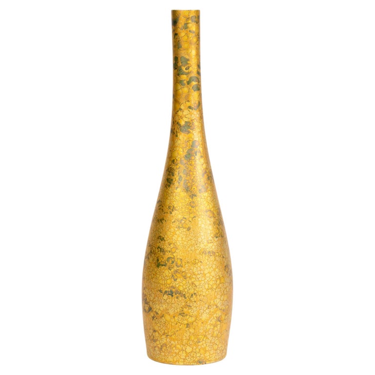H Dressler Rosenthal Studio-Linie Handmade Gold Fleck Design Porcelain Vase  For Sale at 1stDibs