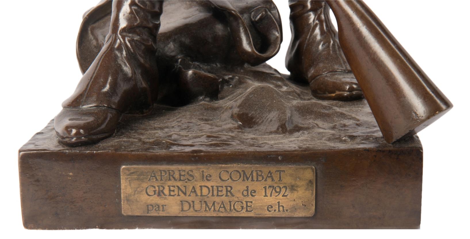 Paire de soldats français en bronze du 19ème siècle de H. Dumaige en vente 5