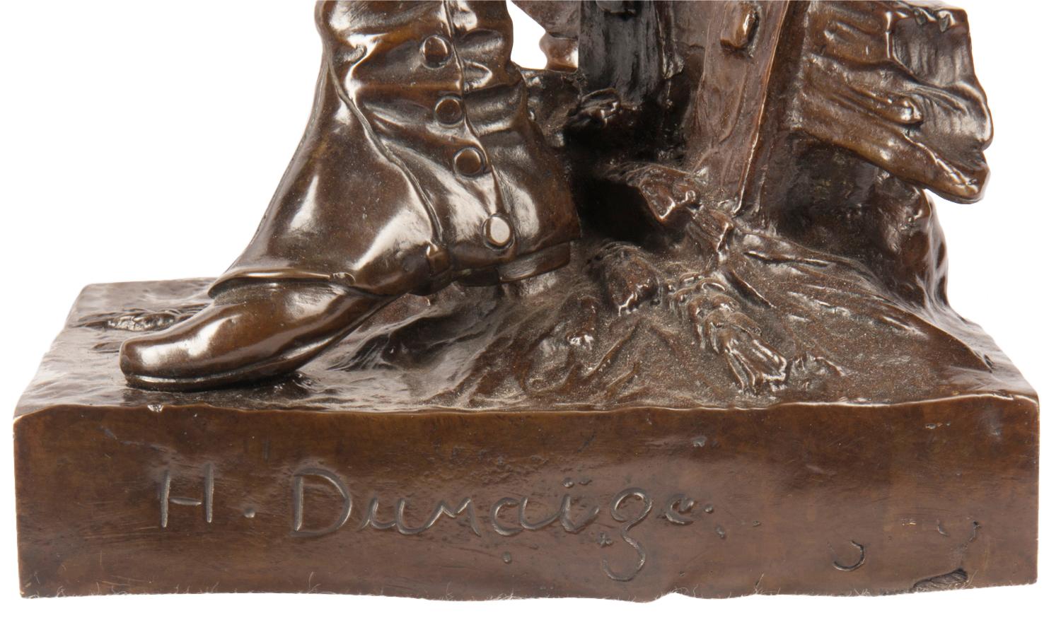 Paire de soldats français en bronze du 19ème siècle de H. Dumaige en vente 6