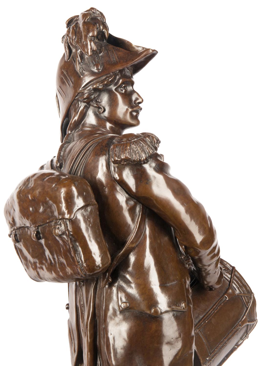 Français Paire de soldats français en bronze du 19ème siècle de H. Dumaige en vente