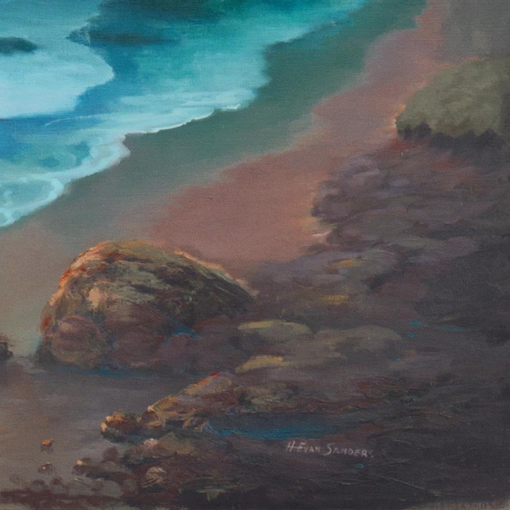 Très grande huile « Pacifique coucher de soleil », Huntington Beach Art League, Maui, Hawaï en vente 3