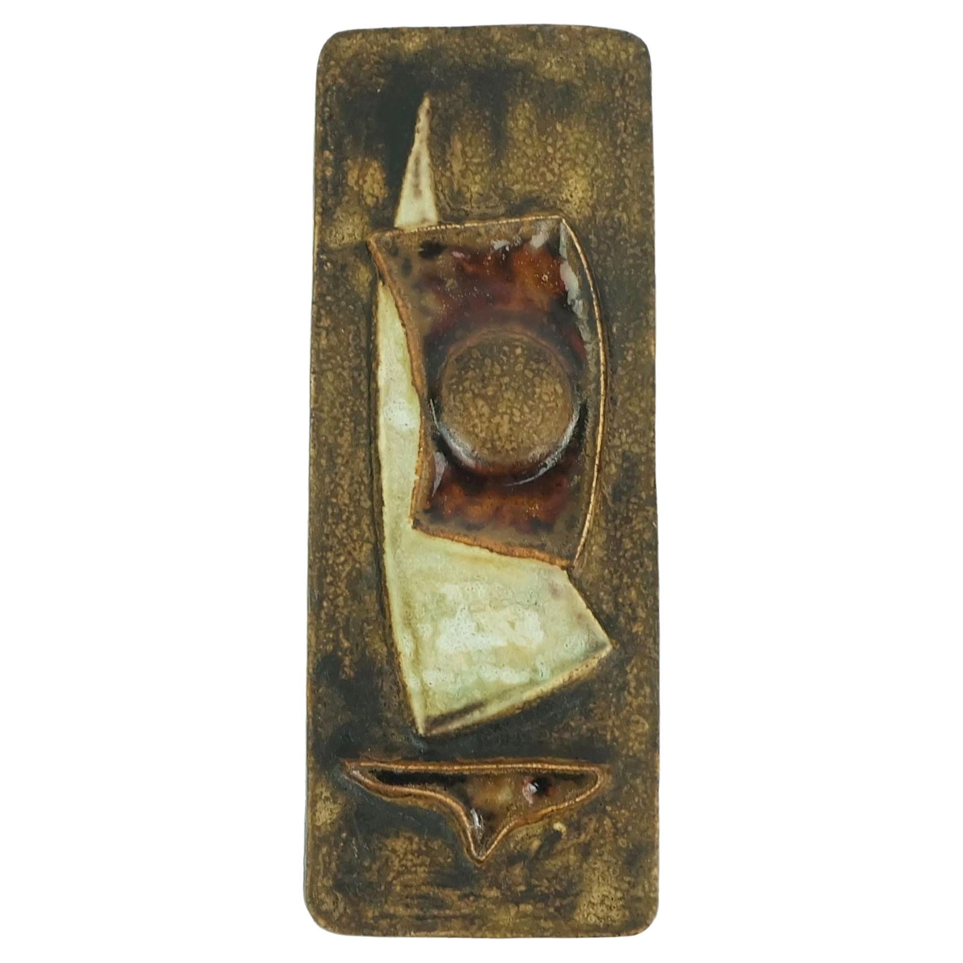 h. f. schaeffenacker WALL TILE  model N 3 with sailboat motif 1960s 70s