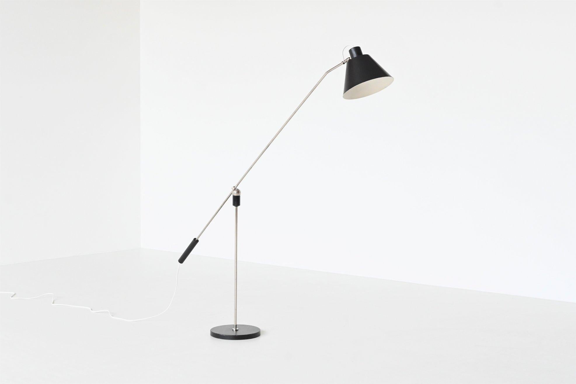 Mid-Century Modern H. Fillekes Magneto floor lamp Artiforte The Netherlands 1954