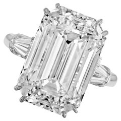 H Flawless GIA Certified 8 Emerald Cut Diamond Excellent Cut