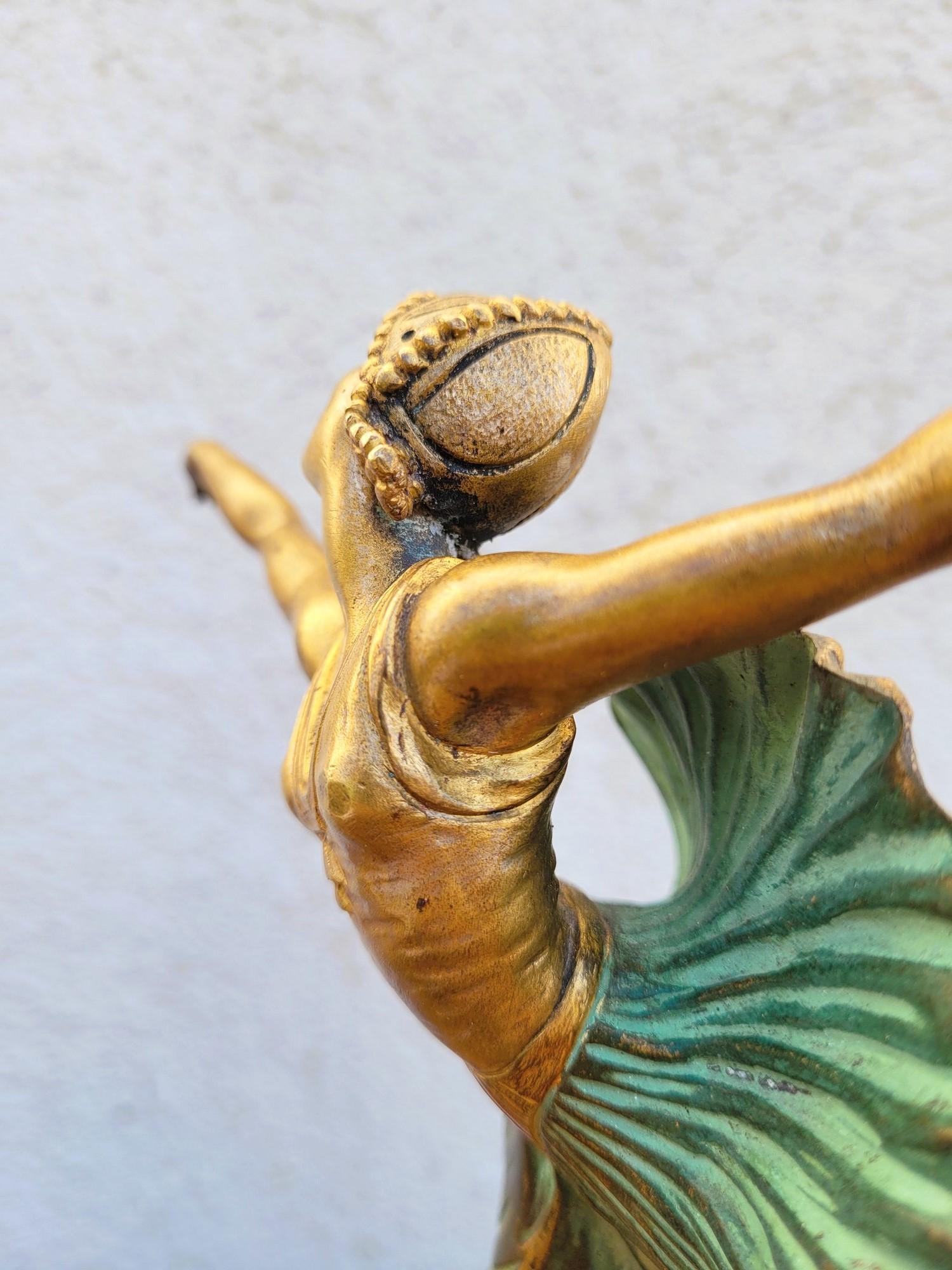 H. Fournier, Ballerina danzante, scultura in bronzo firmata, Art Déco, XX secolo in vendita 5