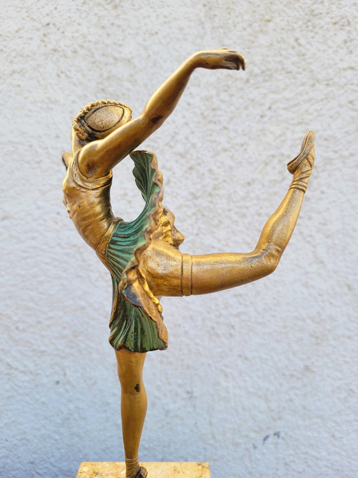 H. Fournier, Ballerina danzante, scultura in bronzo firmata, Art Déco, XX secolo in vendita 6