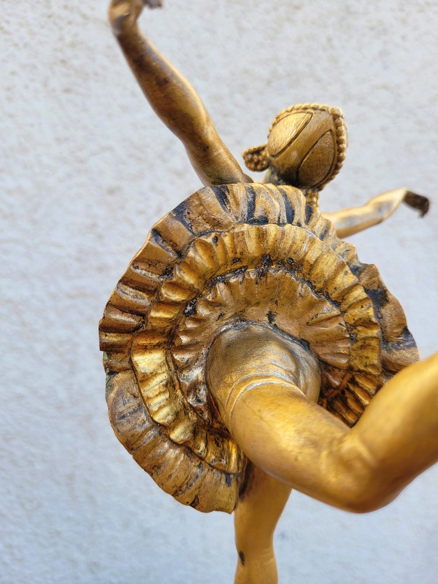 H. Fournier, Ballerina danzante, scultura in bronzo firmata, Art Déco, XX secolo in vendita 9