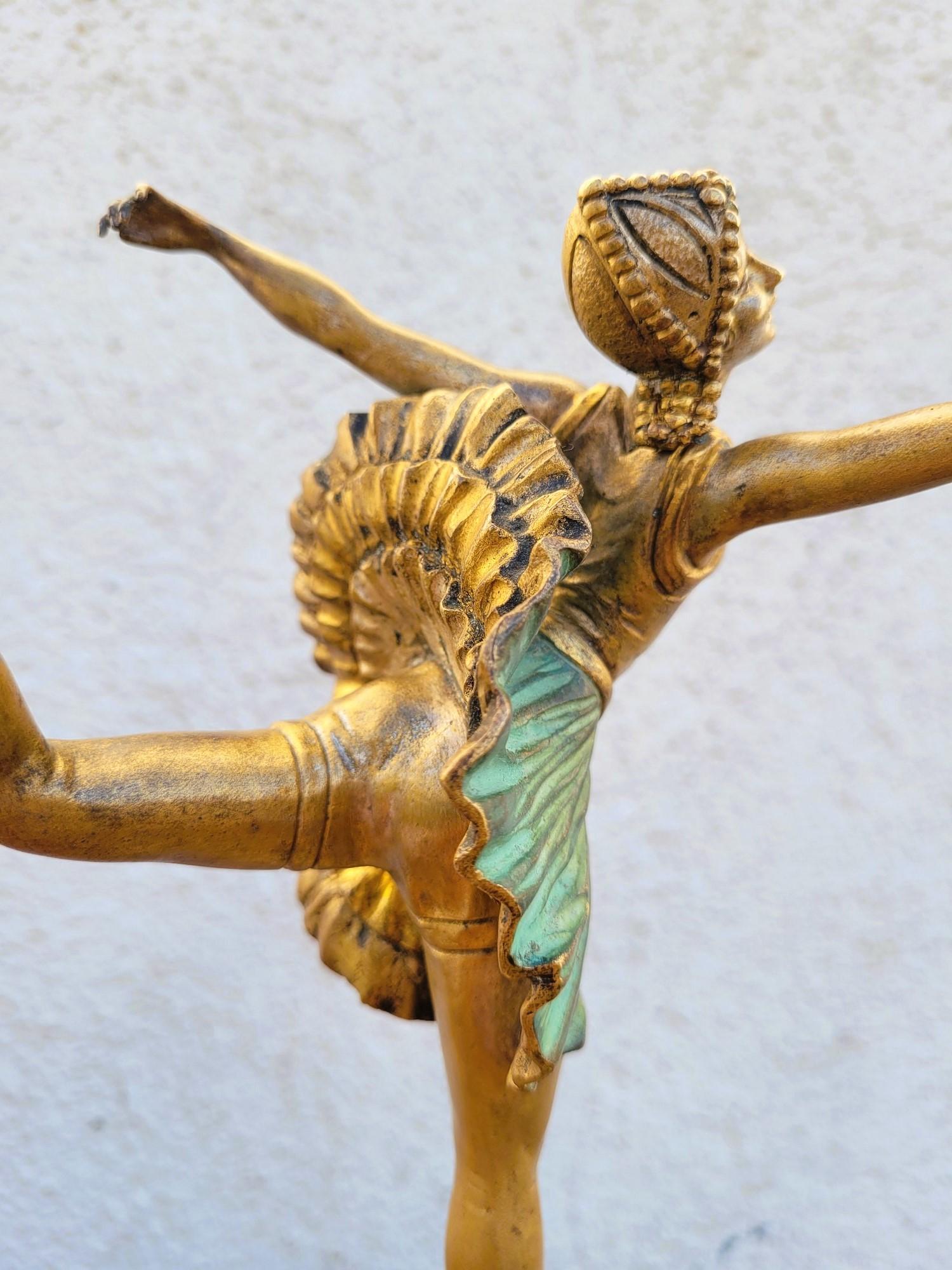 H. Fournier, Ballerina danzante, scultura in bronzo firmata, Art Déco, XX secolo in vendita 11