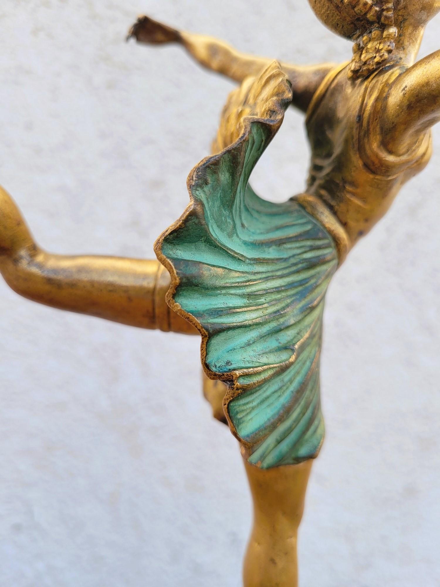 H. Fournier, Ballerina danzante, scultura in bronzo firmata, Art Déco, XX secolo In condizioni buone in vendita a MARSEILLE, FR
