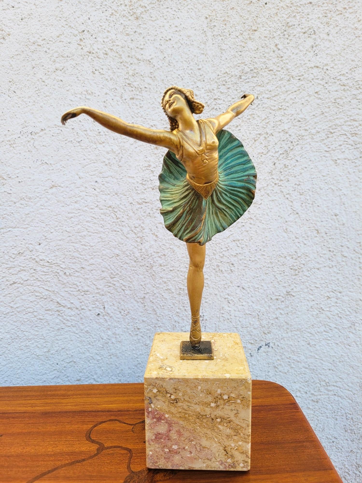 H. Fournier, Ballerina danzante, scultura in bronzo firmata, Art Déco, XX secolo in vendita 1