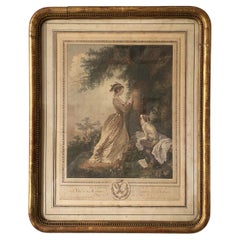 « La mousseline d'amour », gravure de H. Fragonard, fin du 18ème siècle