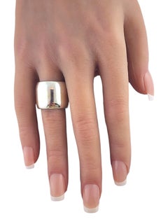 H. Fred Skaggs Sterling Silver 1950s-1960s Wide Band Ring Size 6.25 #18931