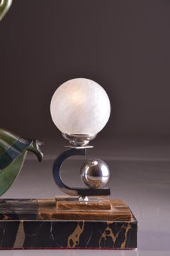 H. Fugere Sculpture, Lamp, Large Bronze Art Deco Statue / Lighting