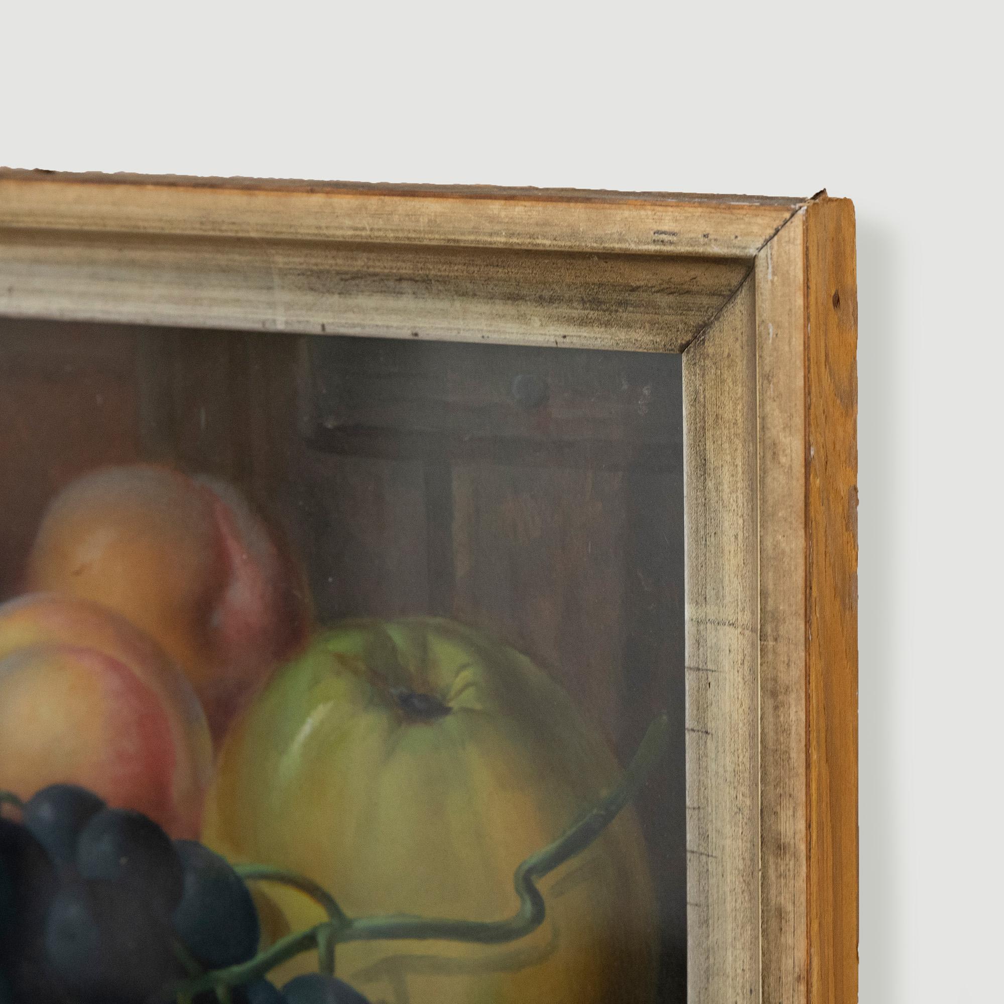  H. Gill - Framed 1892 Oil, Still Life with Grapes For Sale 4