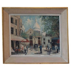 H. Gouter, Montmartre au Printemps, Place du Tertre et Sacré-Cœur, Paris