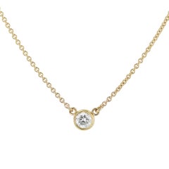 H & H 0.19 Carat Diamond Bezel Pendant Necklace