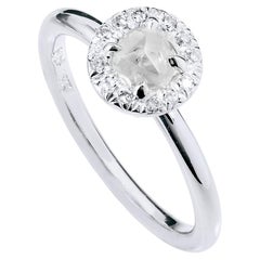 Handmade H&H 0.64 Carat Natural Rough Diamond 18 Kt Palladium Engagement Ring 6