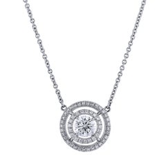 H & H 0.64 Round Diamond Pendant Necklace