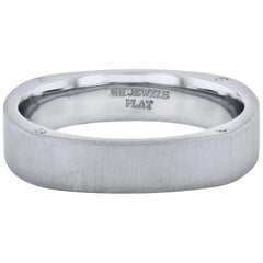 H & H Men's 0.06 Carat Diamond Platinum Diamond Band Ring 5mm Wide Size 10.75