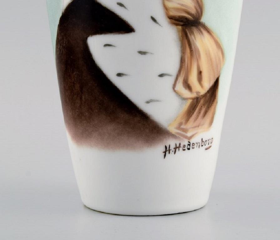 German H. Hedenborg for Rosenthal. Antique vase in porcelain with female portrait. For Sale