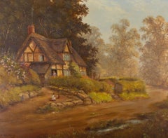 H. Hemmings - Contemporary Oil, Thatched Cottage