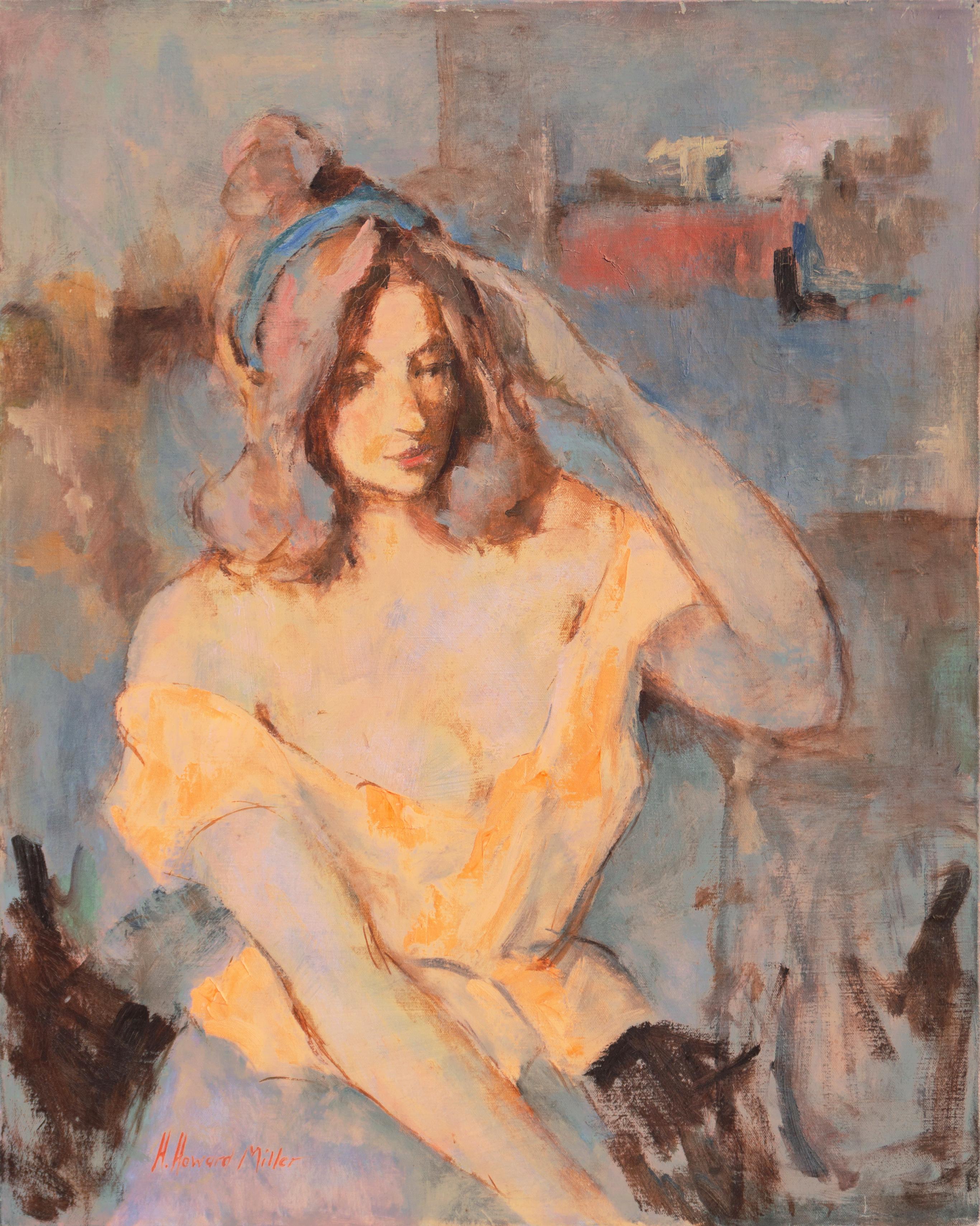 H. Howard Miller Figurative Painting - 'Young Woman Seated'
