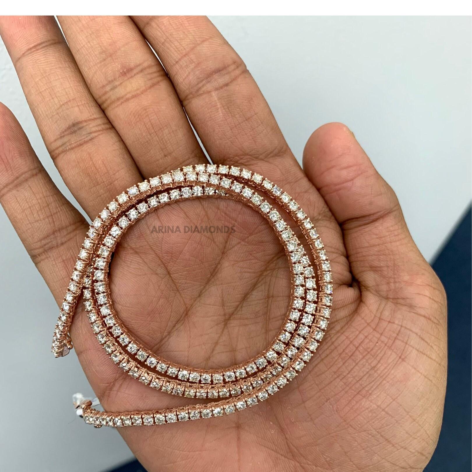 Item specifics
Condition: New
Main Stone Creation:	Natural
Metal Purity:	14k Gold
Country/Region of Manufacture: United States
Total Carat Weight: 12 Carat
Style: Tennis
Base Metal: White Gold, 14k
Clarity: SI
Diamond Color: H/I
Necklace Length: 16