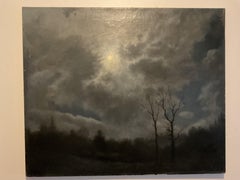 Moonlight Saddle River New Jersey Olio su tela Notturno, datato 1954