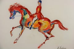 Surréaliste  Peinture de cheval rouge cabré