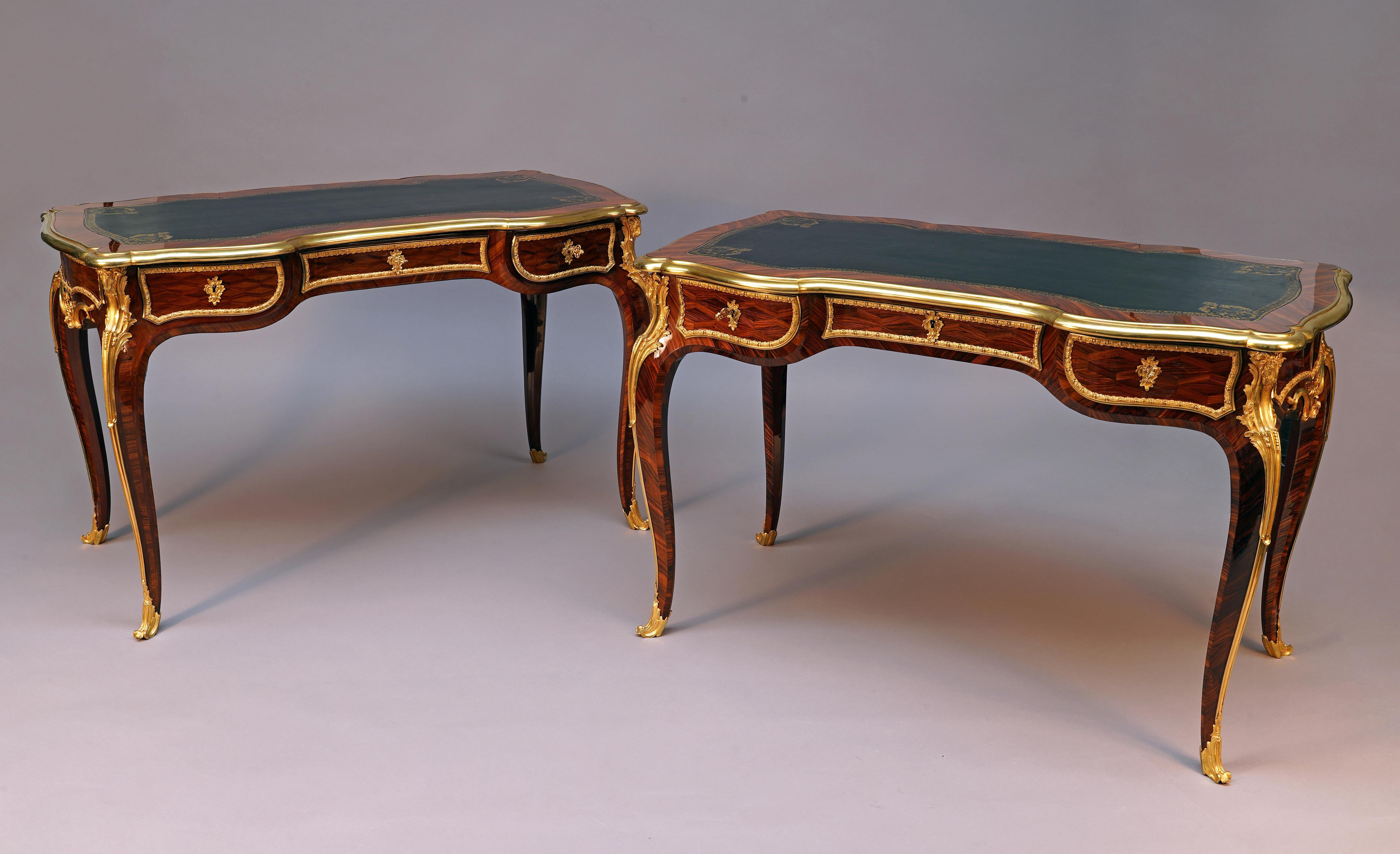 Français H.-L. Wassmus, Paire de bureaux, France, vers 1860 en vente