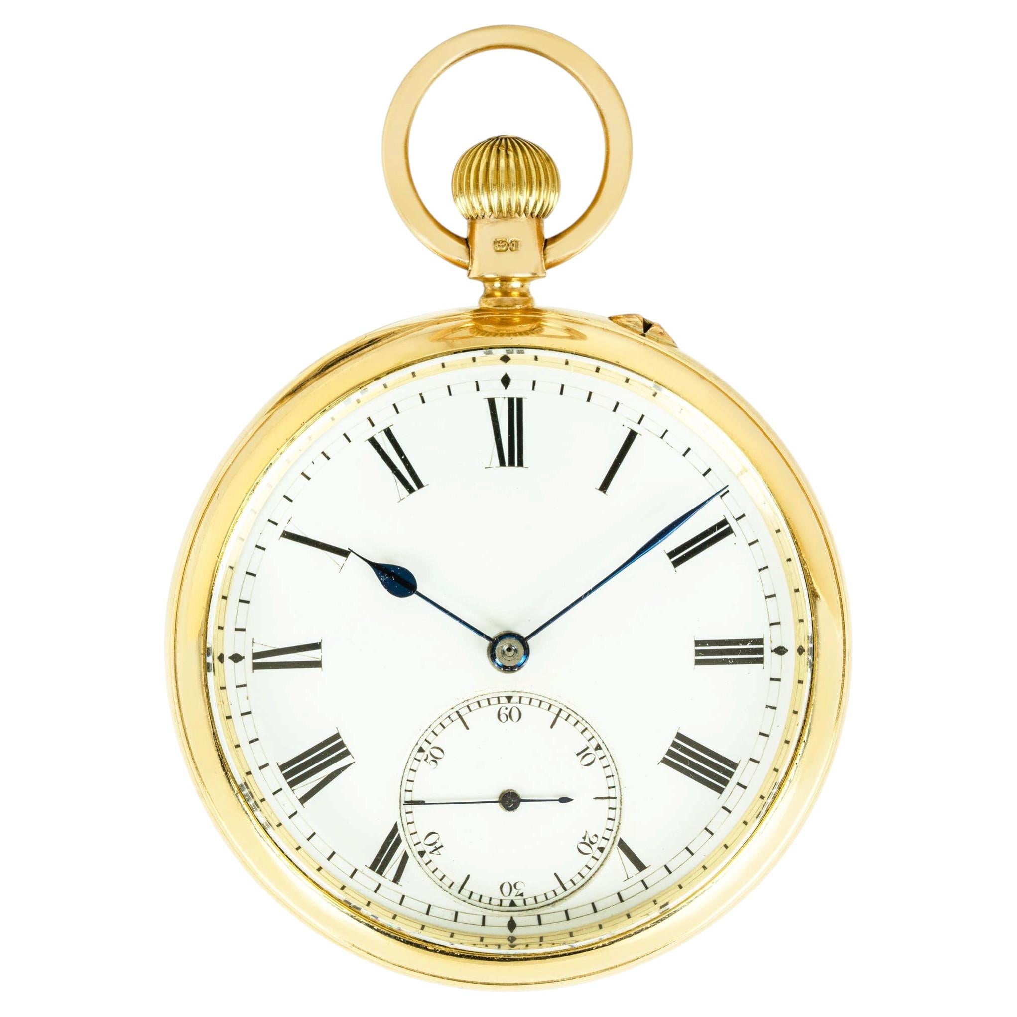 H. Lamb. A Rare English 52 Min Karrusel 18k Yellow Gold C1900 For Sale