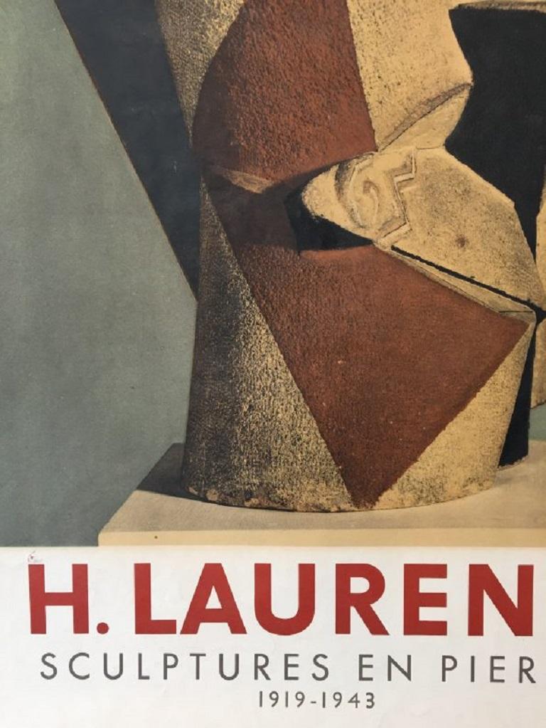 Mid-20th Century H. Laurens Sculptures En Pierre Original Vinatge Poster