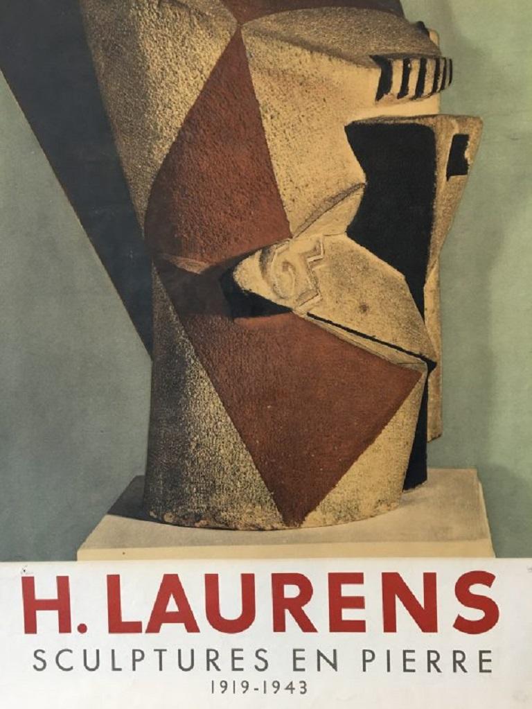 Paper H. Laurens Sculptures En Pierre Original Vinatge Poster