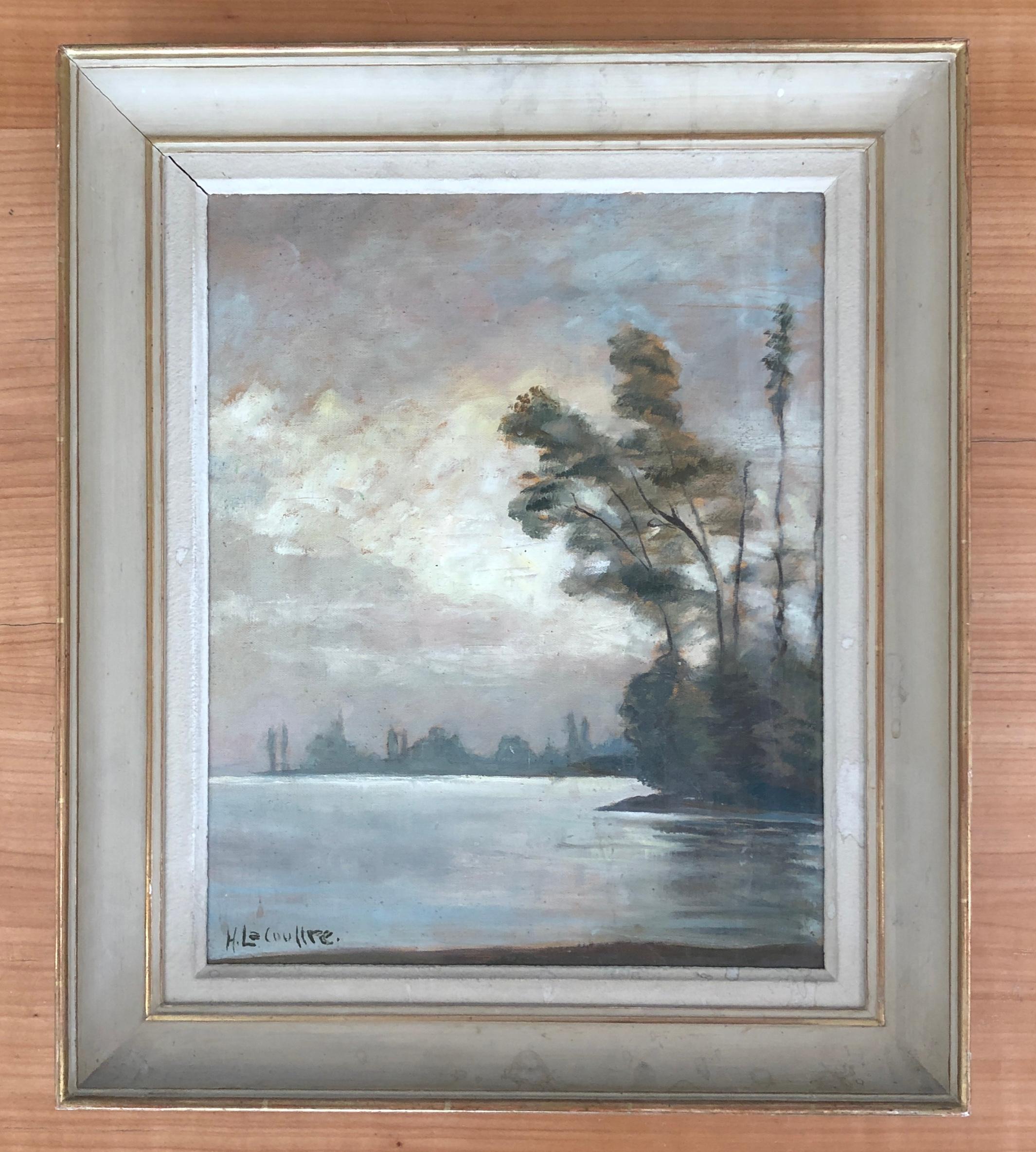 Lake view - Painting by H. Lecoultre
