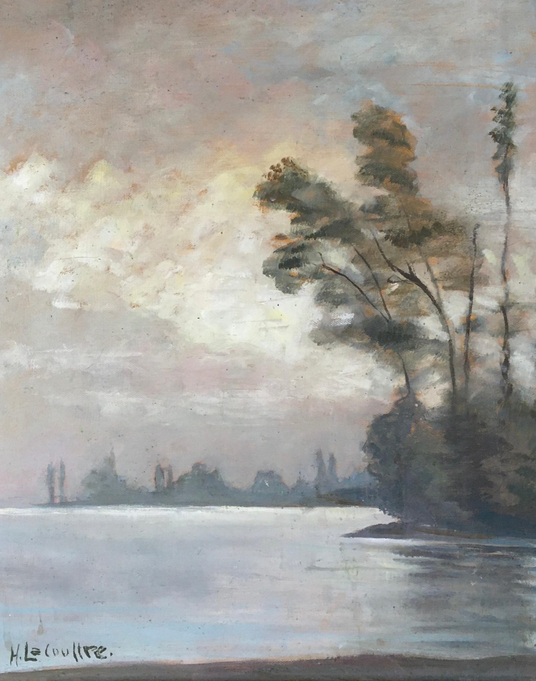 H. Lecoultre Landscape Painting - Lake view