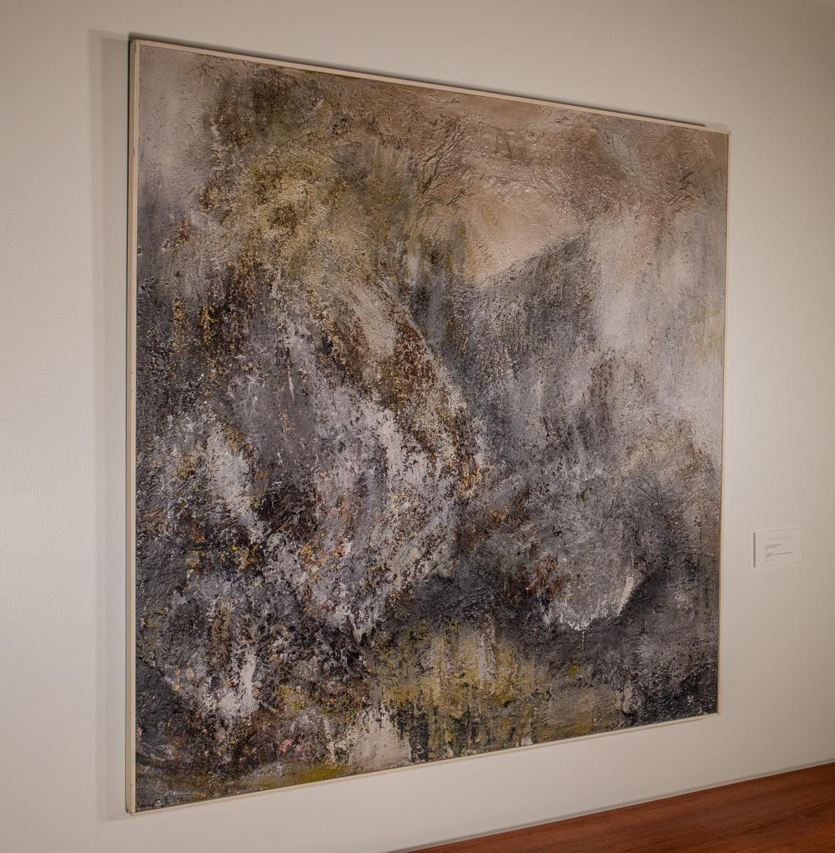 N. Lee Hirsche, “Mountain Storm”, 1961. Mixed Media, .OIl and Sand Impasto on Board. 

H. Lee Hirsche was born in New London, Connecticut, and studied under Josef Albers at the Yale School of Fine Arts. From 1954 to 1956 he taught basic design at