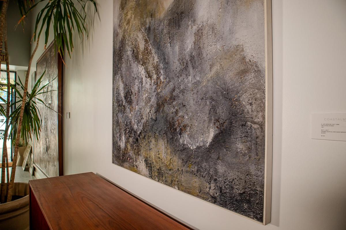 H Lee Hirsche Impasto (1927-2008), Mountain Storm, 1961, Mixed Media paint impas In Good Condition For Sale In Virginia Beach, VA