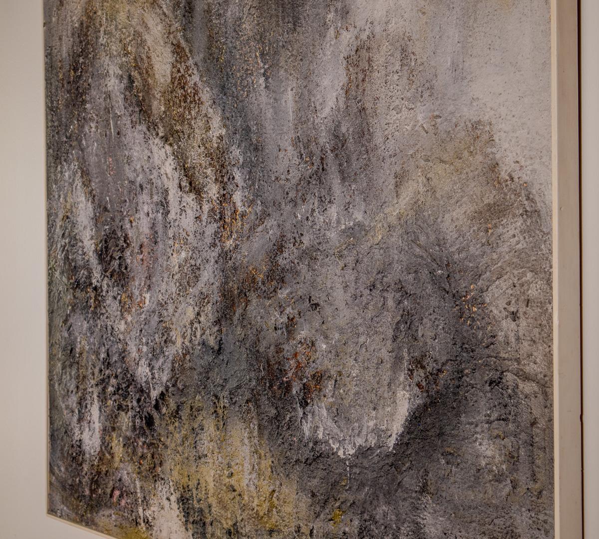 H Lee Hirsche Impasto (1927-2008), Mountain Storm, 1961, Mixed Media paint impas For Sale 1