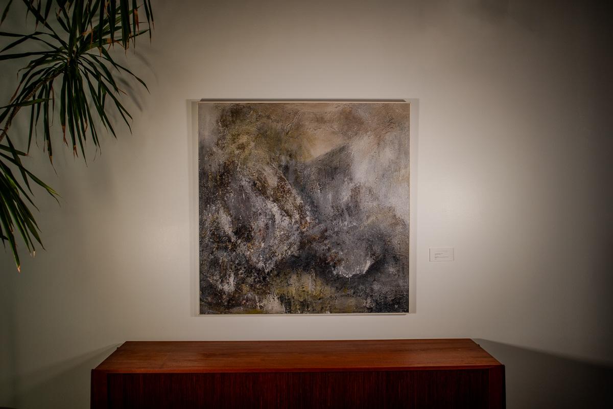 H Lee Hirsche Impasto (1927-2008), Mountain Storm, 1961, Mixed Media paint impas For Sale 2
