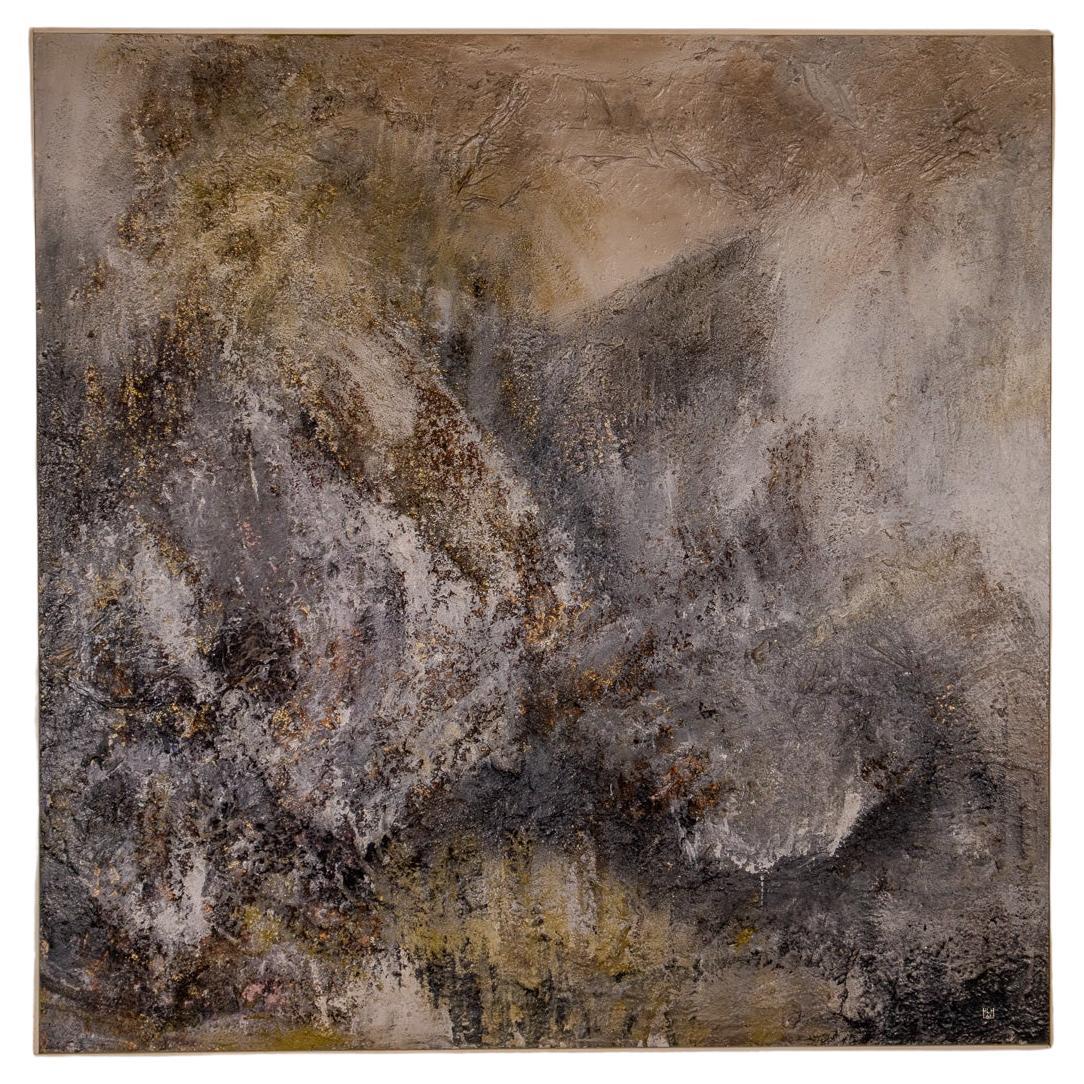 H Lee Hirsche Impasto (1927-2008), Mountain Storm, 1961, Mixed Media paint impas For Sale