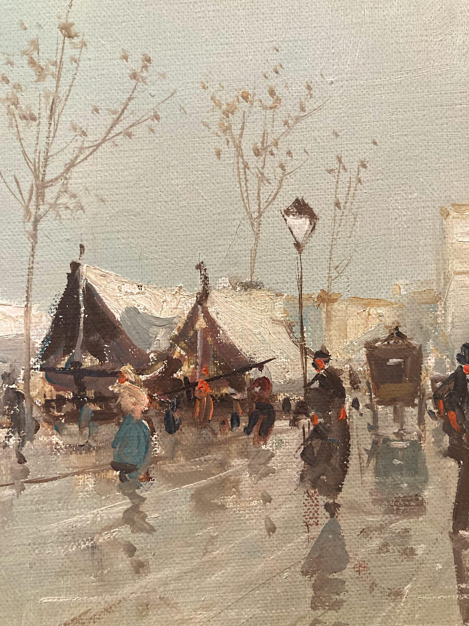 In this piece, H. Levi represents himself as a French impressionistic visual artist. There is not much information about this artist but the majority of his work was by capturing the Parisian busy street scenes from the 20th Century. He mostly used